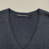 mina perhonen woodland ys8415 チュニック丈ニット 定価66000円 シルク プルオーバー セーター ニット ネイビー レディース ミナペルホネン【中古】6-0806S♪