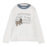 45R/45rpm ゴートンくんべタッチプリント908Tシャツ サイズ2 長袖Ｔシャツ カットソー ロンＴ ホワイト グレー レディース フォーティーファイブアールピーエム【中古】6-0804M♪