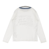 45R/45rpm ゴートンくんべタッチプリント908Tシャツ サイズ2 長袖Ｔシャツ カットソー ロンＴ ホワイト グレー レディース フォーティーファイブアールピーエム【中古】6-0804M♪
