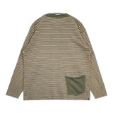 45R/45rpm 4545縞の908オーシャンTシャツ 定価15400円 長袖Ｔシャツ カットソー ロンＴ ベージュ カーキ レディース フォーティーファイブアールピーエム【中古】6-0930M∞