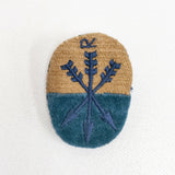 45R/45rpm 刺繍 ブローチ ネイビー ベージュ レディース フォーティーファイブアールピーエム【中古】6-0804G♪