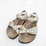 BIRKENSTOCK Birki's 花柄 ナロー幅 サイズ24cm サンダル ベージュ ミズイロ レディース ビルケンシュトック【中古】6-0803S◎