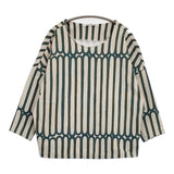 mina perhonen finger stripe サイズ40 ブラウス va8145 カットソー ベージュ グリーン レディース ミナペルホネン【中古】6-0920M∞