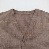 JURGEN LEHL J0152FB822 インド製 カットドビー チュニック 定価63800円 ロングブラウス 25SS ブラウン レディース ヨーガンレール【中古】6-0806S♪