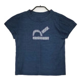 45R/45rpm インディゴ染め ロゴ パッチワーク 刺繍 コットン 日本製 サイズ1 半袖Ｔシャツ カットソー ネイビー レディース フォーティーファイブアールピーエム【中古】6-0807S△