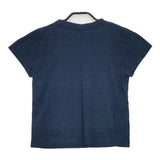 45R/45rpm インディゴ染め ロゴ パッチワーク 刺繍 コットン 日本製 サイズ1 半袖Ｔシャツ カットソー ネイビー レディース フォーティーファイブアールピーエム【中古】6-0807S△