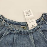 45R/45rpm 45プチデニム×レースのタックブラウス(加工) 定価52800円 ブラウス シャツ ブルー レディース フォーティーファイブアールピーエム【中古】6-0804M♪