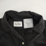 foufou オープンカラードレス 定価18500円 シャツワンピース リヨセルコットン 日本製 ワンピース ブラック レディース フーフー【中古】6-0807S△