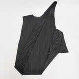 PLEATS PLEASE ISSEY MIYAKE PP41JK482 変形 アシンメトリー プリーツ ノースリーブ カットソー ブラック レディース プリーツプリーズ【中古】6-0731S♪