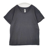 MHL. 595-168465 コットン 無地 ロールスリーブ クルーネック サイズ2 半袖Ｔシャツ カットソー チャコールグレー レディース エムエイチエル【中古】6-0807S△