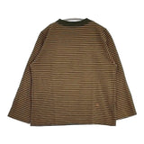 45R/45rpm 縞天竺の四角Tシャツ 定価14300円 ボーダー 長袖Ｔシャツ カットソー ロンＴ ベージュ カーキ レディース フォーティーファイブアールピーエム【中古】6-0920M∞