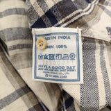 45R/45rpm インドリネンツイルのカシュクールブラウス 定価49500円 ブラウス シャツ ベージュ ネイビー レディース フォーティーファイブアールピーエム【中古】6-0804M♪