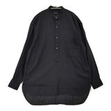 COMOLI ベタシャン プルオーバーシャツ サイズ1 T01-02010 バンドカラー 長袖シャツ 21SS ブラック メンズ コモリ【中古】6-0804M♪