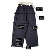 ゴーシュ コットンリネンセルベッジデニムワイドパンツ G251-P008 サイズ2 イージー デニムパンツ 25SS ネイビー レディース ゴーシュ【中古】6-0811G♪