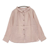 atelier naruse 未使用品 リネンスタンドオフカラーブラウス 定価18700円 na-F02024 ブラウス シャツ サーモンピンク レディース アトリエナルセ【中古】6-0811M♪