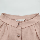 atelier naruse 未使用品 リネンスタンドオフカラーブラウス 定価18700円 na-F02024 ブラウス シャツ サーモンピンク レディース アトリエナルセ【中古】6-0811M♪