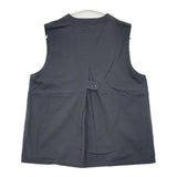 trois Vネックバックタックベスト 定価11880円 Vネック コットン 日本製 ベスト ブラック レディース トロワ【中古】6-0807S△