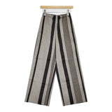 GALERIE VIE コットンリネンストレッチ イージーワイドパンツ サイズ32 定価35200円 23SS ブラック グレー レディース ギャルリーヴィー【中古】6-0811M♪