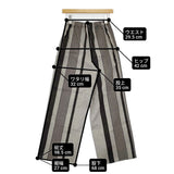 GALERIE VIE コットンリネンストレッチ イージーワイドパンツ サイズ32 定価35200円 23SS ブラック グレー レディース ギャルリーヴィー【中古】6-0811M♪