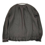 mina perhonen sokeri wa1925 36 コットンシルク タック 裾フリル 定価41800円 ブラウス シャツ チャコールグレー レディース ミナペルホネン【中古】6-0811M♪