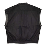 R&D.M.Co- FRILL COLLAR GILET フリルカラージレ M コットン ノースリーブ ブラウス シャツ ブラック レディース オールドマンズテーラー【中古】6-0811S♪