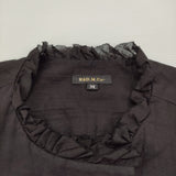 R&D.M.Co- FRILL COLLAR GILET フリルカラージレ M コットン ノースリーブ ブラウス シャツ ブラック レディース オールドマンズテーラー【中古】6-0811S♪