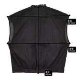 R&D.M.Co- FRILL COLLAR GILET フリルカラージレ M コットン ノースリーブ ブラウス シャツ ブラック レディース オールドマンズテーラー【中古】6-0811S♪