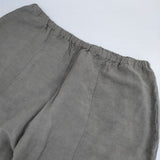 Gauze# LINEN VISCOSE CHARLIE PANTS リネンビスコース チャーリーパンツ 日本製 イージー パンツ カーキ レディース ガーゼ【中古】6-0910M∞
