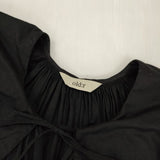 utatane old:r オルドー ギャザー スカラップカラー 襟付き レース ブラウス シャツ ブラック レディース【中古】6-0920S∞