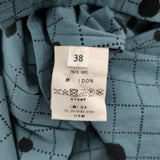mina perhonen rain net abs3991 ドットプリント シャツドレス 38 定価74800円 ワンピース 23SS ブルー ブラック レディース ミナペルホネン【中古】6-0814M♪