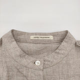 ADIEU TRISTESSE コットンリネンブラウス グレンチェック 定価22000円 ワイドシルエット ブラウス シャツ 26SS ベージュ レディース アデュートリステス【中古】6-0811S♪