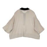 LOISIR 和紙コットン天竺ポロニット 定価20900円 B0162LKW718 ポロシャツ セーター ニット 26SS ベージュ ブラック レディース ロワズィール【中古】6-0811S♪