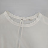 IENA TA/PL ノーカラーブラウス 定価15400円 ブラウス シャツ 24SS オフホワイト レディース イエナ【中古】6-0910M∞