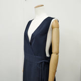 かぐれ コットンヘンプラップワンピース 25SS GAA4-26M004 カシュクール 前後2way ワンピース ネイビー レディース かぐれ/KAGURE【中古】6-0906S◎