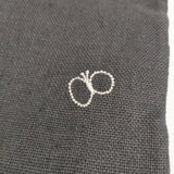 mina perhonen forest parade oa7454 リネン 巾着ポーチ 刺繍 ポーチ チャコールグレー レディース ミナペルホネン【中古】6-0814G♪