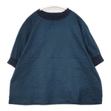 Season off ミラクルウェーブ加工 リブTシャツ 日本製 コットン ブラウス ワンポイント刺繍 半袖Ｔシャツ カットソー ネイビー レディース シーズンオフ【中古】6-0807S△
