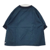 Season off ミラクルウェーブ加工 リブTシャツ 日本製 コットン ブラウス ワンポイント刺繍 半袖Ｔシャツ カットソー ネイビー レディース シーズンオフ【中古】6-0807S△