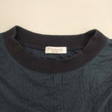 Season off ミラクルウェーブ加工 リブTシャツ 日本製 コットン ブラウス ワンポイント刺繍 半袖Ｔシャツ カットソー ネイビー レディース シーズンオフ【中古】6-0807S△