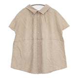 fog linen work リネン 前後2way フレンチスリーブ シャツ ベージュ レディース フォグリネンワーク【中古】6-0810S◎