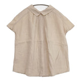fog linen work リネン 前後2way フレンチスリーブ シャツ ベージュ レディース フォグリネンワーク【中古】6-0810S◎