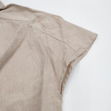 fog linen work リネン 前後2way フレンチスリーブ シャツ ベージュ レディース フォグリネンワーク【中古】6-0810S◎
