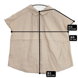 fog linen work リネン 前後2way フレンチスリーブ シャツ ベージュ レディース フォグリネンワーク【中古】6-0810S◎