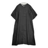 fog linen work リネン 袖ドローコード 半袖 ワンピース ブラック レディース フォグリネンワーク【中古】6-0810S◎