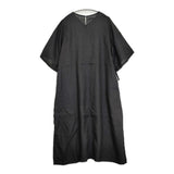 fog linen work リネン 袖ドローコード 半袖 ワンピース ブラック レディース フォグリネンワーク【中古】6-0810S◎