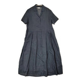 fog linen work メイベルワンピース リネンシャツドレス ワンピース ネイビー レディース フォグリネンワーク【中古】6-0811S♪