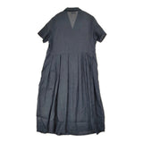 fog linen work メイベルワンピース リネンシャツドレス ワンピース ネイビー レディース フォグリネンワーク【中古】6-0811S♪