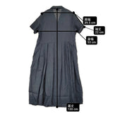 fog linen work メイベルワンピース リネンシャツドレス ワンピース ネイビー レディース フォグリネンワーク【中古】6-0811S♪