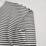 T.tutie ティードットツチエ ボーダーフレンチスリーブTシャツ 0726UT71313 カットソー ブラック ホワイト レディース【中古】6-0810S◎