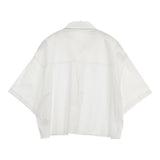 OPAQUE CLIP クロップドハーフスリーブシャツ 4942 1 637-82050 コットン混 サイズ40/L 半袖シャツ ホワイト レディース オペークドットクリップ【中古】6-0810S◎