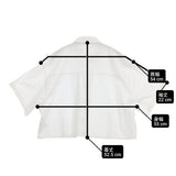OPAQUE CLIP クロップドハーフスリーブシャツ 4942 1 637-82050 コットン混 サイズ40/L 半袖シャツ ホワイト レディース オペークドットクリップ【中古】6-0810S◎